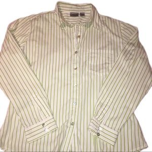 Chico’s Striped Long Sleeve Button Down Shirt